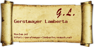 Gerstmayer Lamberta névjegykártya